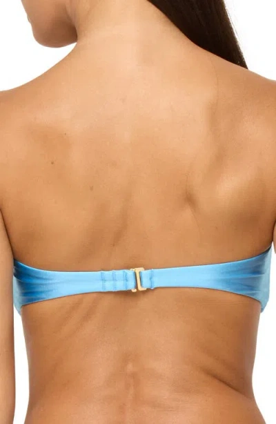 L*space Lspace Luminescent Strapless Bikini Top In Blue