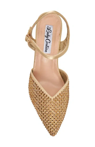 Lady Couture Tango Crystal Embellished Pump In Gold