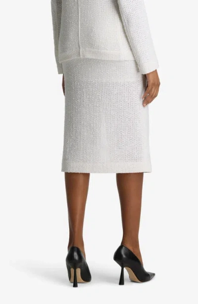 St John St. John Open Weave Tweed Skirt In White