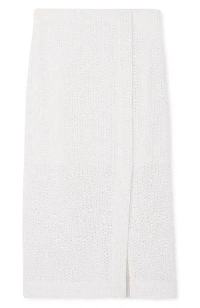 St John St. John Open Weave Tweed Skirt In White