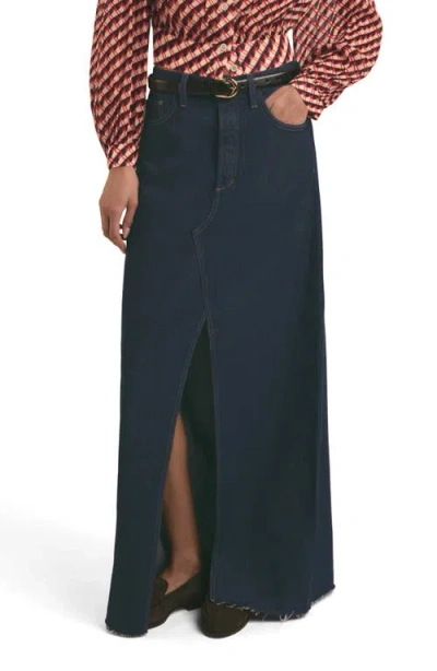 Favorite Daughter The Sunny Denim Maxi Skirt In Blue