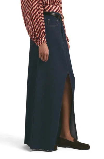 Favorite Daughter The Sunny Denim Maxi Skirt In Blue
