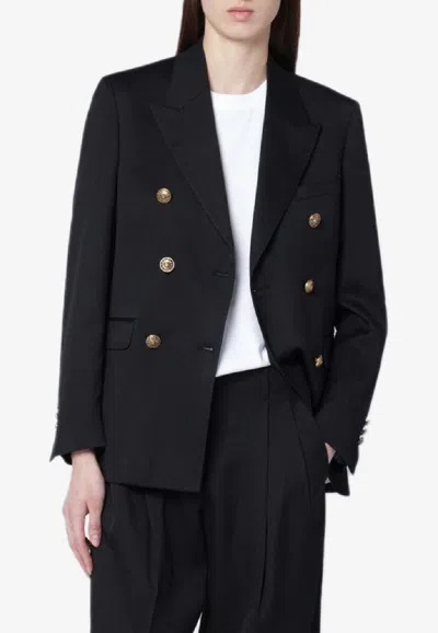 Golden Goose Db Double-breasted Wool Blazer In Black
