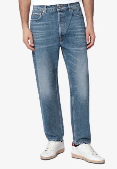 Golden Goose Db Washed Straight-leg Jeans In Blue