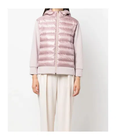 Herno Padded-panels Hooded Jacket In Pink