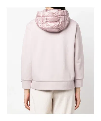 Herno Padded-panels Hooded Jacket In Pink