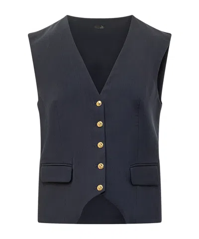 Pinko V-neck Vest In Blue