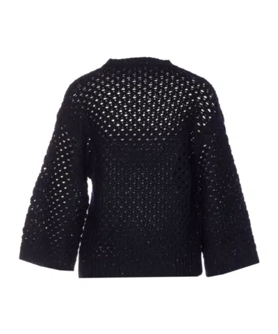 Fabiana Filippi Crew Neck Sweater In Black
