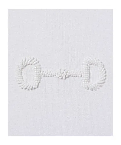 Gucci Cotton Jersey Top Crew Neck Short Sleeves In White