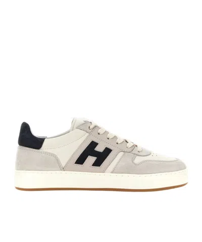 Hogan H-stripe Lace-up Sneakers In White