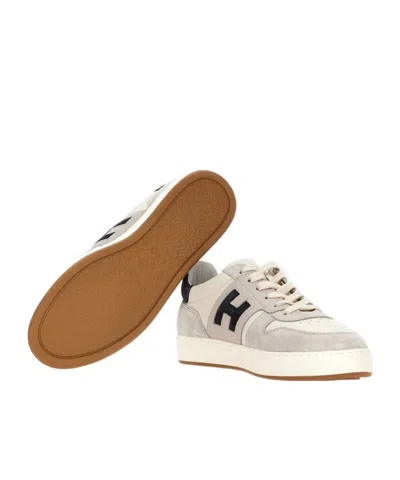 Hogan H-stripe Lace-up Sneakers In White