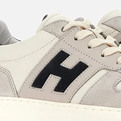 Hogan H-stripe Lace-up Sneakers In White