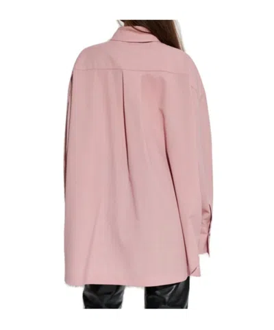 Attico Diana Asymmetric Oversized Shirt In Pink