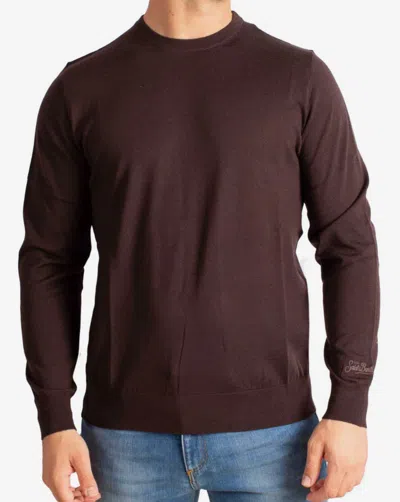 Mc2 Saint Barth Crew-neck Long-sleeve Sweater In Brown