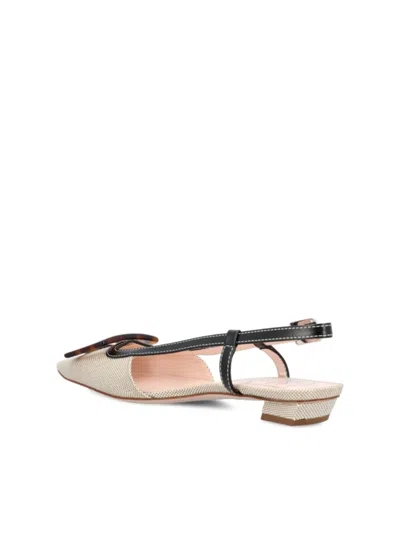 Roger Vivier Belle Vivier Slingback Ballerinas In Canvas In Animal Print