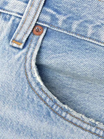 Agolde Denim Shorts With Belt Loops In Blue