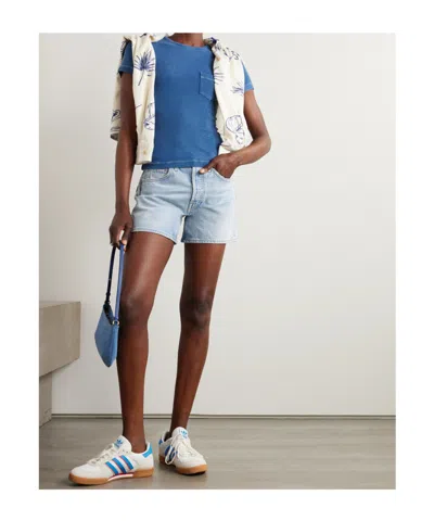 Agolde Denim Shorts With Belt Loops In Blue