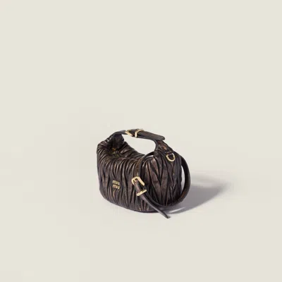 Miu Miu Matelassé Nappa Leather Mini-bag In Brown