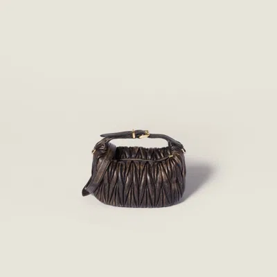 Miu Miu Matelassé Nappa Leather Mini-bag In Brown
