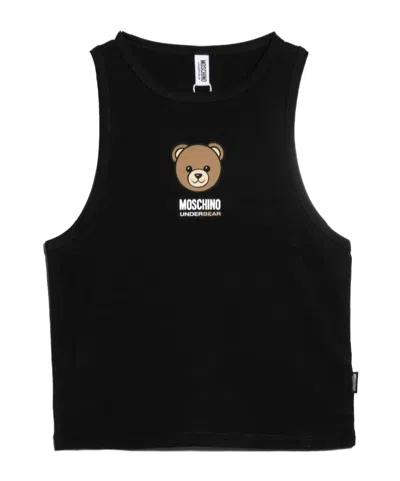 Moschino Bear-motif Tank Top In Black