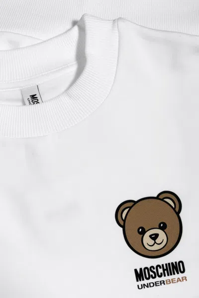 Moschino Crew Neck Sweatshirt In White