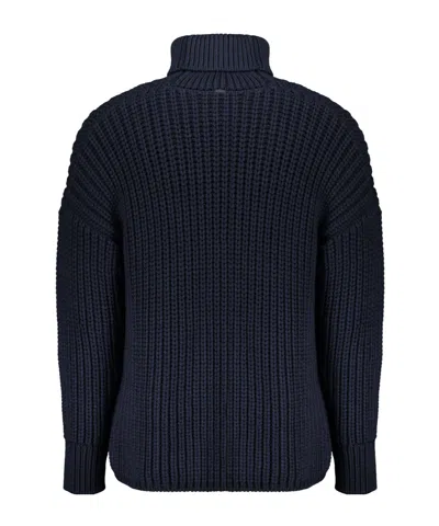 Herno Long-sleeved Turtleneck Pullover In Blue
