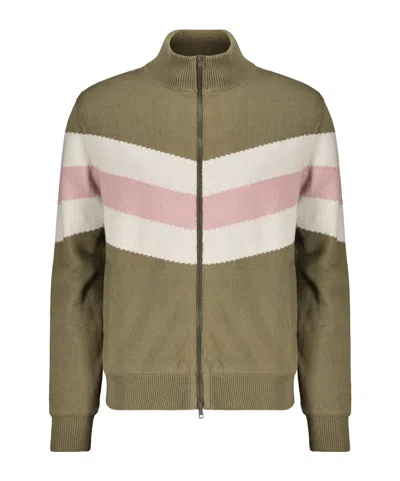 Herno Stand-up Collar Zip-up Cardigan In Green