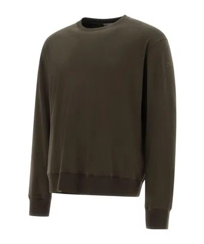 Herno Long-sleeved Cotton Sweatshirt In Green
