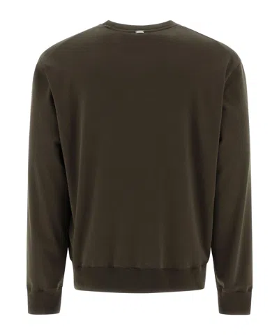 Herno Long-sleeved Cotton Sweatshirt In Green