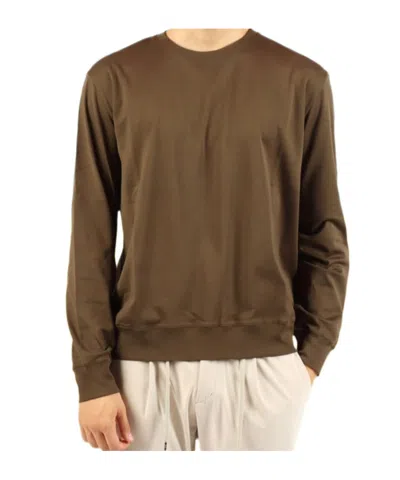 Herno Long-sleeved Cotton Sweatshirt In Green