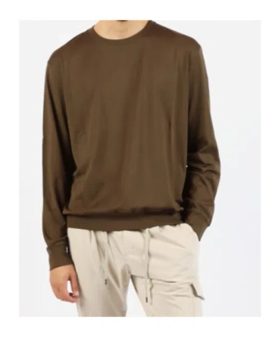Herno Long-sleeved Cotton Sweatshirt In Green