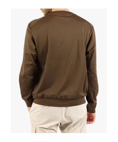 Herno Long-sleeved Cotton Sweatshirt In Green