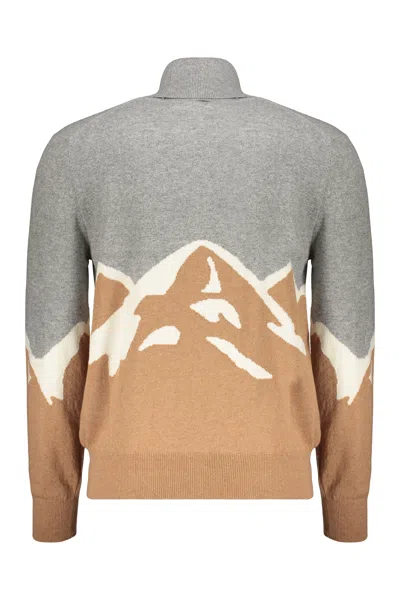 Herno Elegant Shirt With Mountain Design In Brown