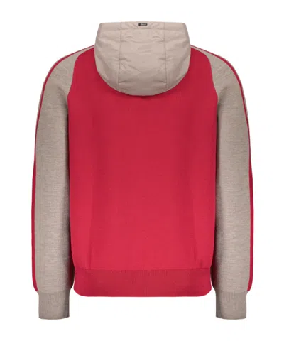 Herno Zippered Knit Sweatshirt In Brown