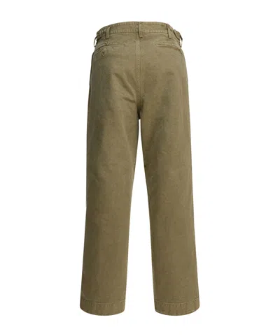 Auralee Casual Pants With Belt Loops In Green