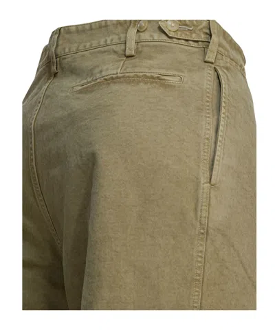 Auralee Casual Pants With Belt Loops In Green