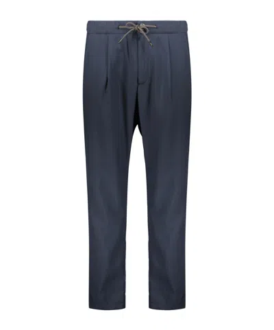 Herno Drawstring Side-pockets Trousers In Blue