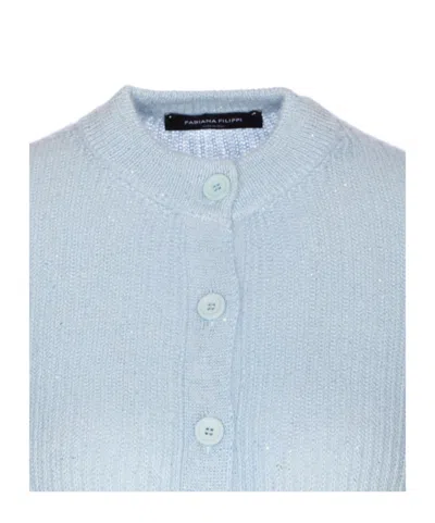 Fabiana Filippi Long-sleeved Cardigan In Blue