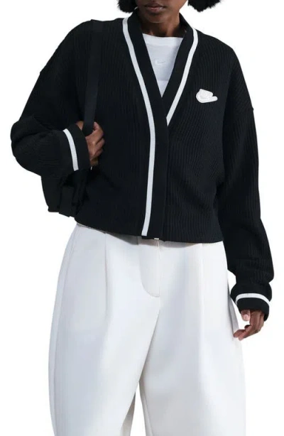 Nike Prep Waffle Stitch Cardigan In Brown