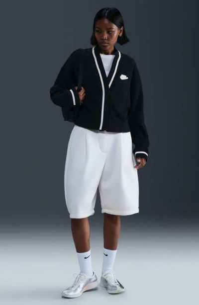 Nike Prep Waffle Stitch Cardigan In Brown