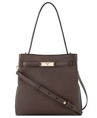 Nine West Harlee Crossbody Bucket Hobo In Brown