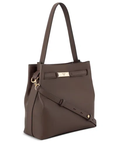 Nine West Harlee Crossbody Bucket Hobo In Brown