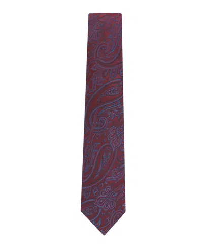 Tommy Hilfiger Men's Silky Paisley Pattern Classic Tie In Burgundy