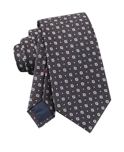 Tommy Hilfiger Men's Hugo Floral Medallion Pattern Classic Tie In Black