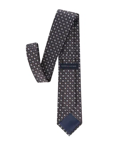 Tommy Hilfiger Men's Hugo Floral Medallion Pattern Classic Tie In Black