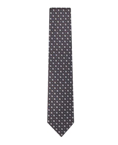 Tommy Hilfiger Men's Hugo Floral Medallion Pattern Classic Tie In Black