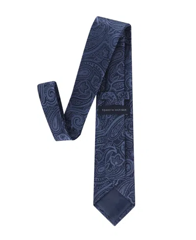 Tommy Hilfiger Men's Grant Micro Geometric Pattern Classic Tie In Blue