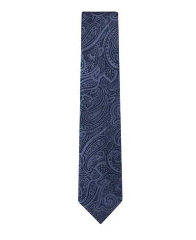 Tommy Hilfiger Men's Grant Micro Geometric Pattern Classic Tie In Blue