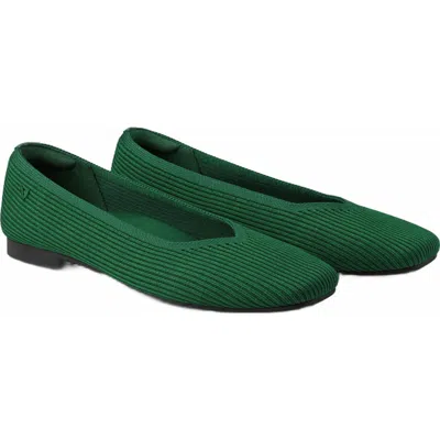 Vivaia Square-toe V-cut Flats In Green