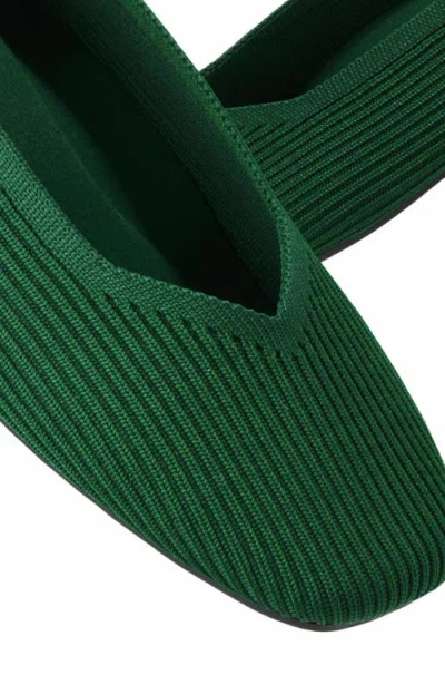 Vivaia Square-toe V-cut Flats In Green